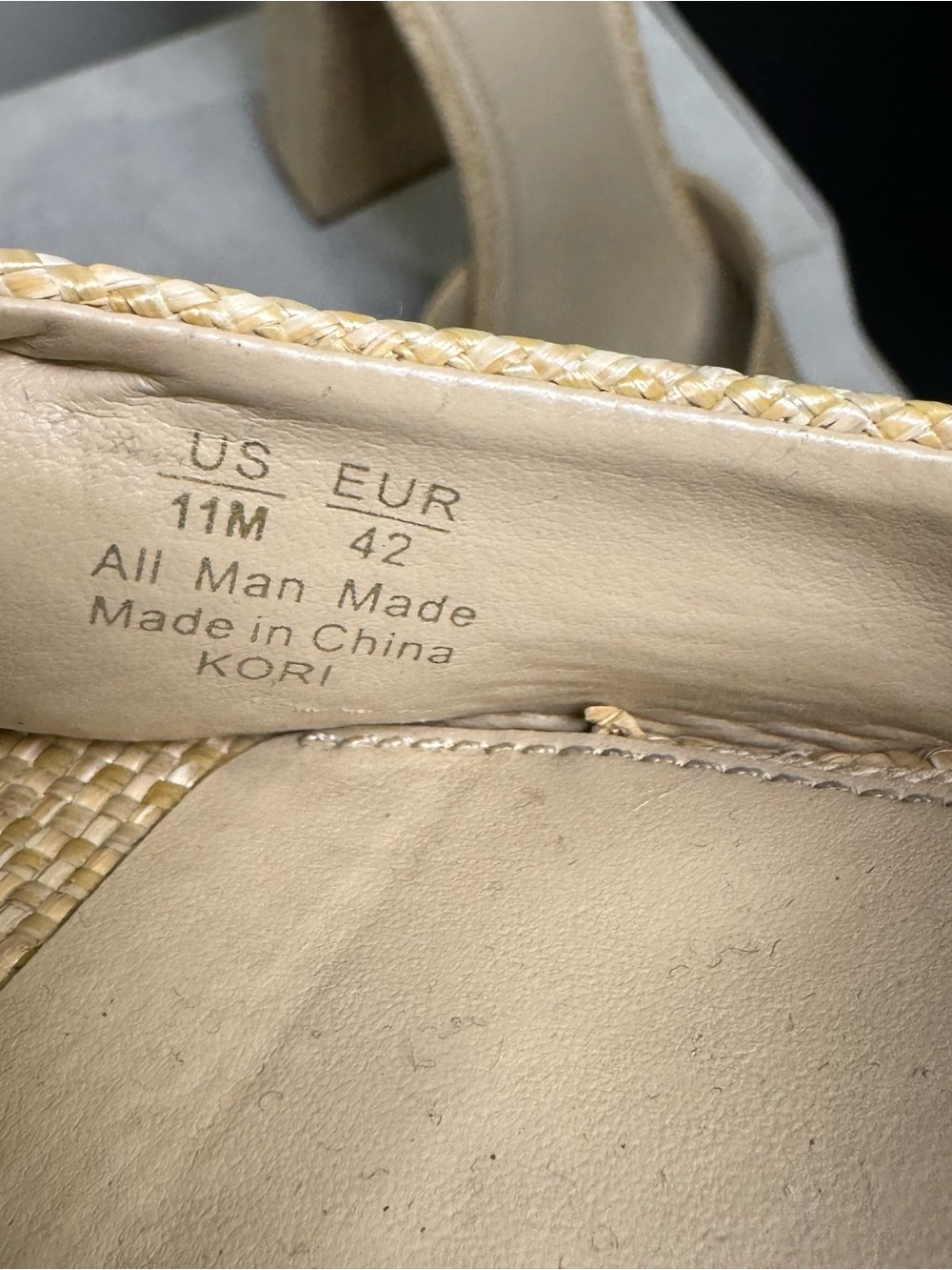 Sam Edelman Kori Beige Woven Platform Peep-Toe Sandals with Ankle Strap, size 11 - Picture 6 of 10